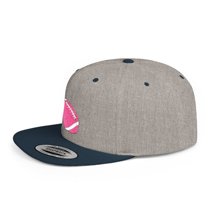 Snapback Baseball Cap with Pink American Football Ball Design by Becheretty