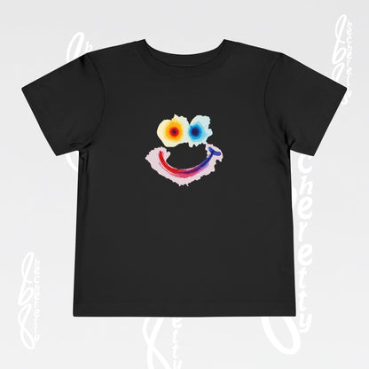 Toddler T-shirt - Colorful Watercolor Smiley Face - Art Graphic Minimalist Becheretty