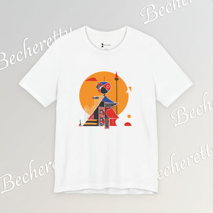 "Solar Guardian" Short Sleeve Becheretty T-shirt - Casual - Wear the strength of the sun and the precision of the spear