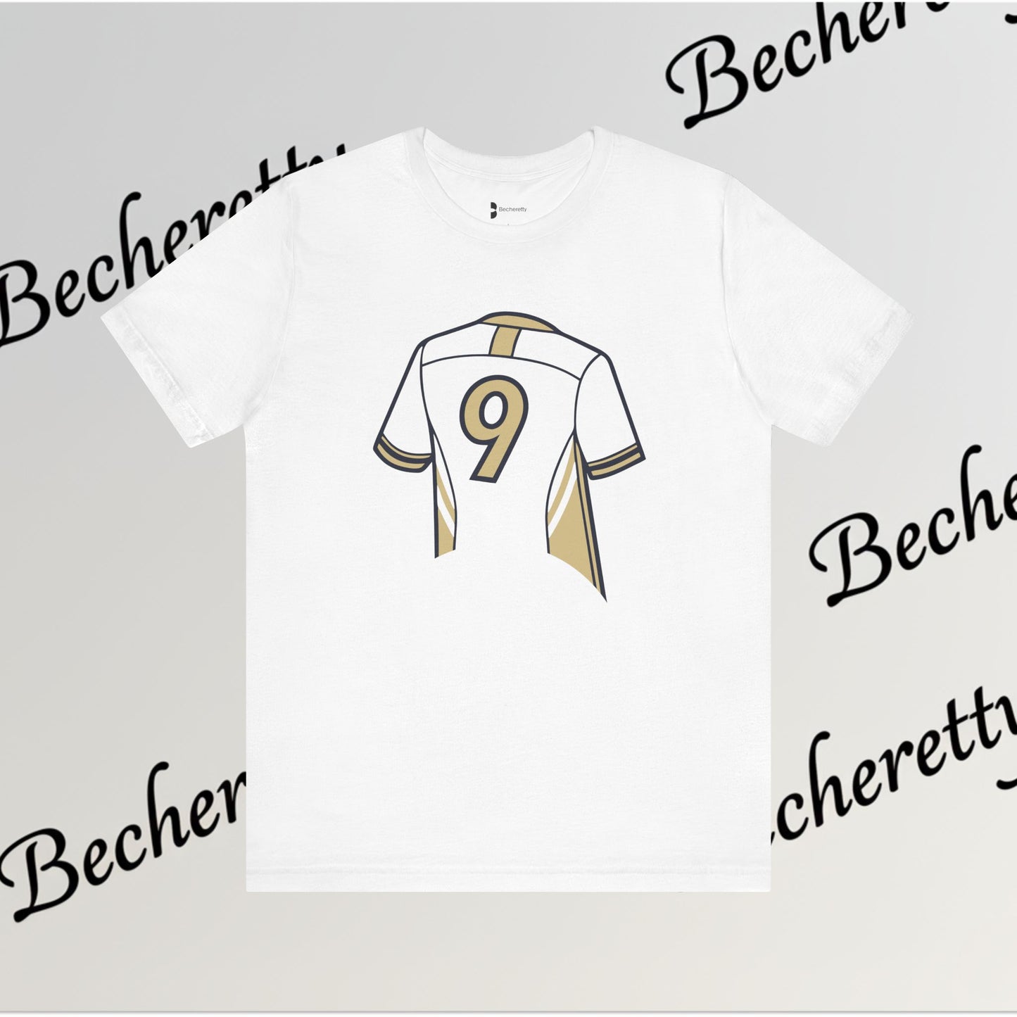 Soccer T-Shirt - Number 9 - Minimalist Graphic Becheretty - Athletic apparel - Everyday Fashion