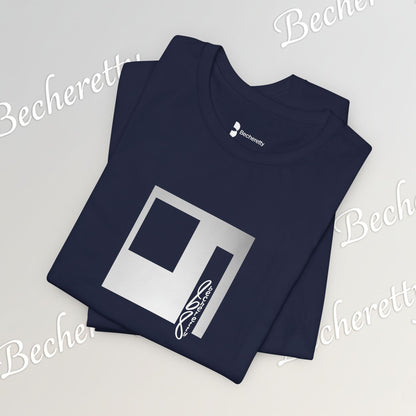 Cubist Portal Premium Tee - Minimalist Art Graphic Becheretty - Design that merges architectural precision and abstract expressionism.