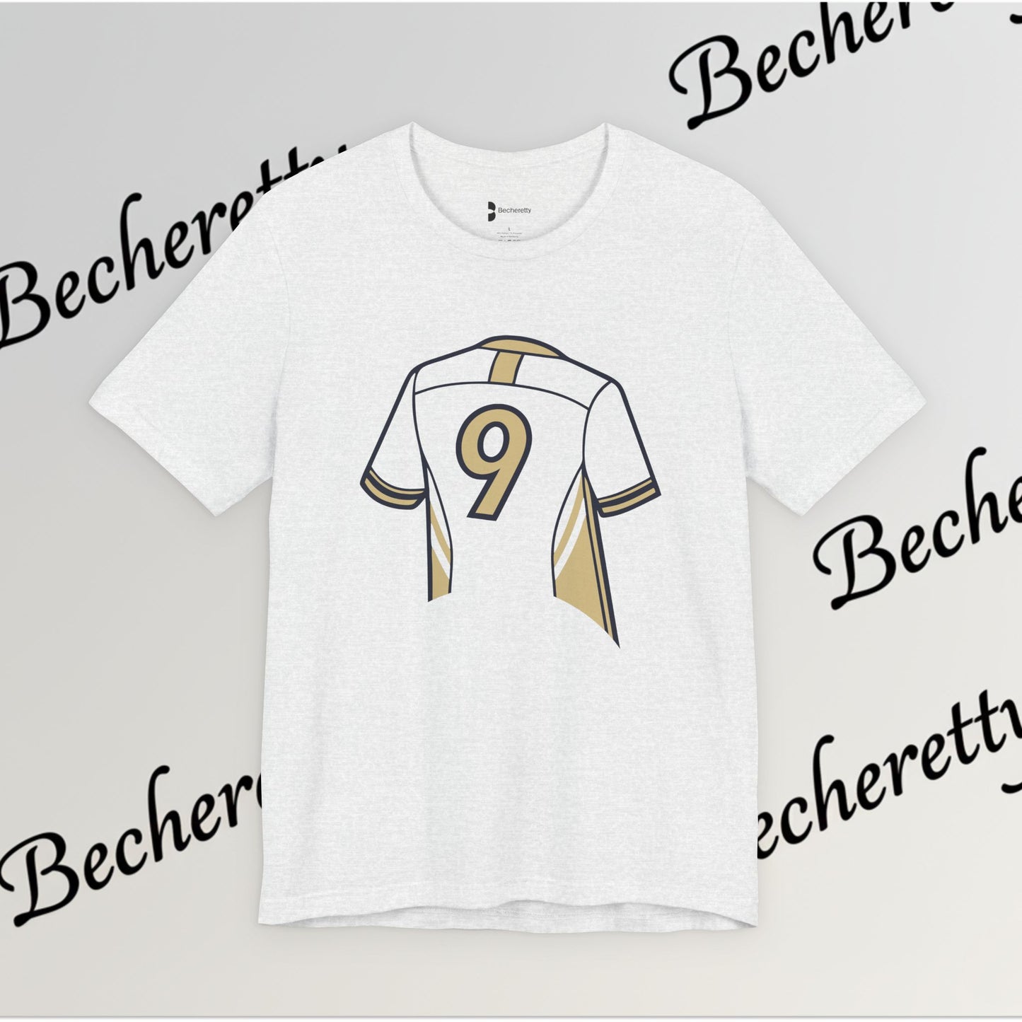 Soccer T-Shirt - Number 9 - Minimalist Graphic Becheretty - Athletic apparel - Everyday Fashion