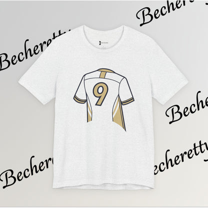 Soccer T-Shirt - Number 9 - Minimalist Graphic Becheretty - Athletic apparel - Everyday Fashion