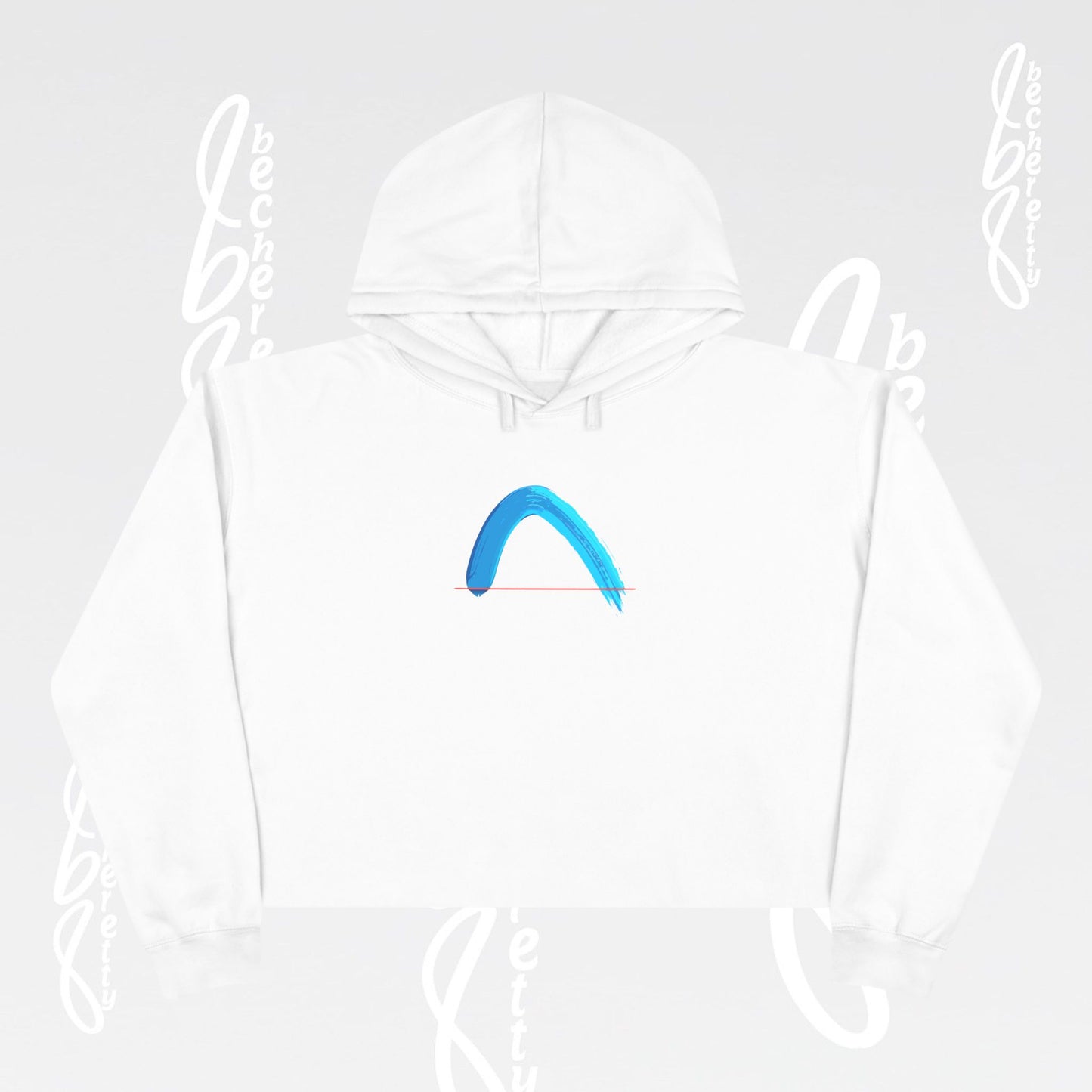 Crop Hoodie - Abstract Brush Stroke Arch - Art Graphic Becheretty - Stylish and Modern - Casual Wear