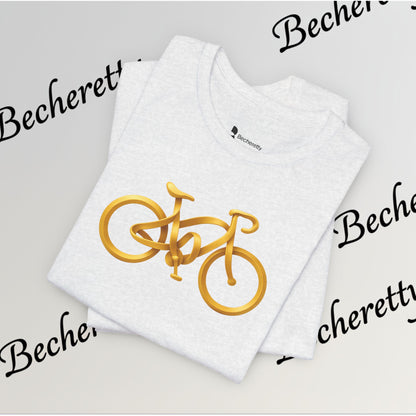 Gold Road Bike T-Shirt — Art Graphic Minimalist Becheretty - Gift Idea for Cyclist & Bike lovers