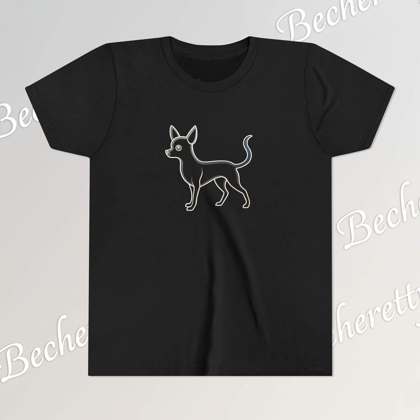 Youth T'Shirt - Graphic Chihuahua - Art Minimalist Becheretty - Perfect gift for Pet Lovers