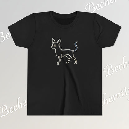 Youth T'Shirt - Graphic Chihuahua - Art Minimalist Becheretty - Perfect gift for Pet Lovers