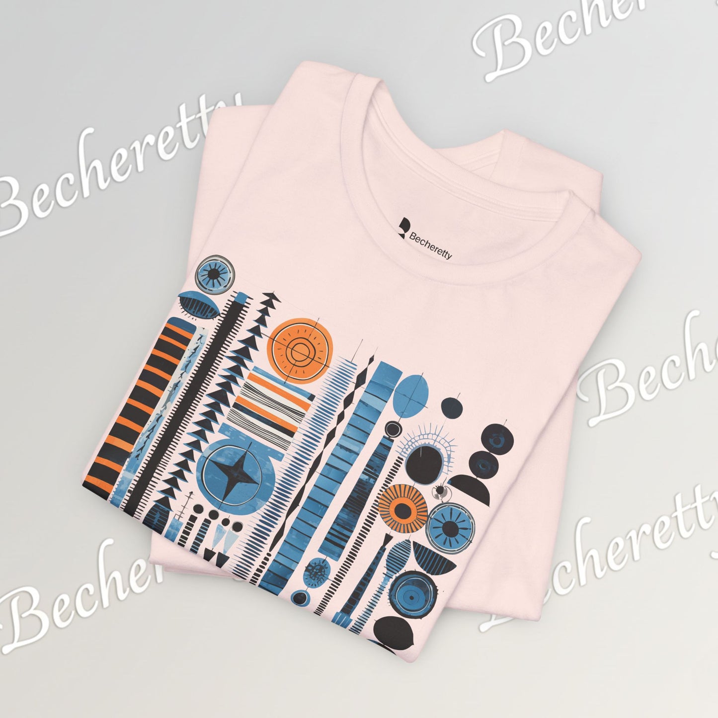 Modern Geometry Tee  "Urban Totems" Art Graphic Becheretty - Timeless, versatile, and unmistakably modern.