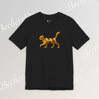 Golden Cat. Minimalist Graphic Becheretty -  Modern, and Effortlessly Etylish - Perfect for everyday wear with an artistic edge.