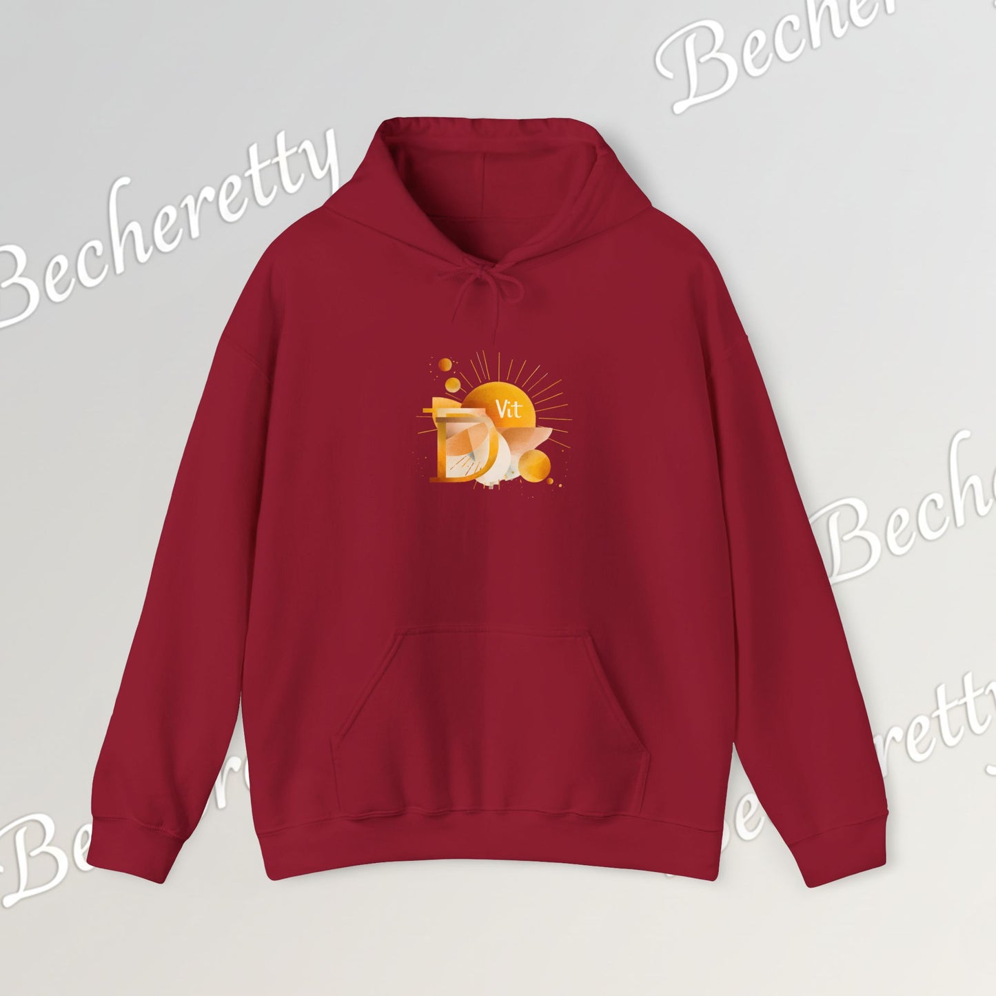 "Vit D" Graphic Hoodie - Art Minimalist Becheretty - Embrace the sunshine wherever you go, casual wear