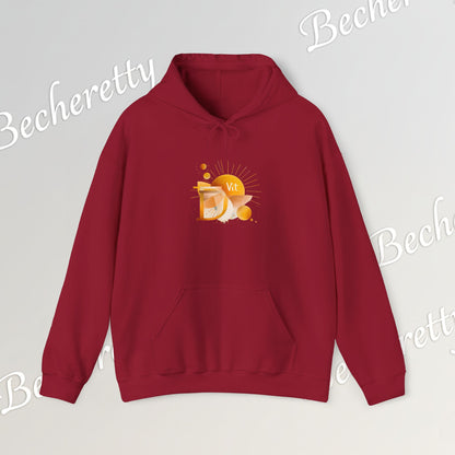 "Vit D" Graphic Hoodie - Art Minimalist Becheretty - Embrace the sunshine wherever you go, casual wear