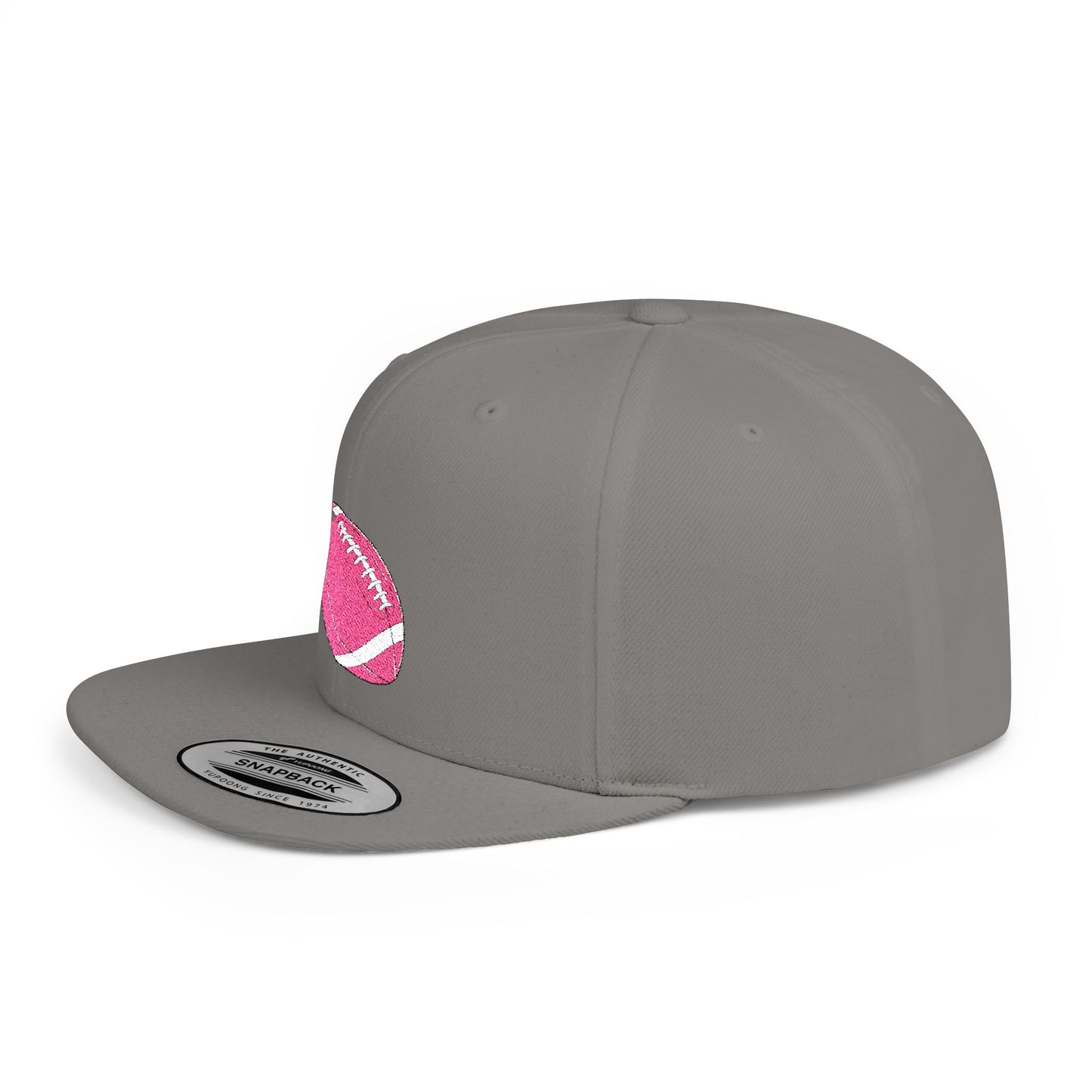 Snapback Baseball Cap with Pink American Football Ball Design by Becheretty