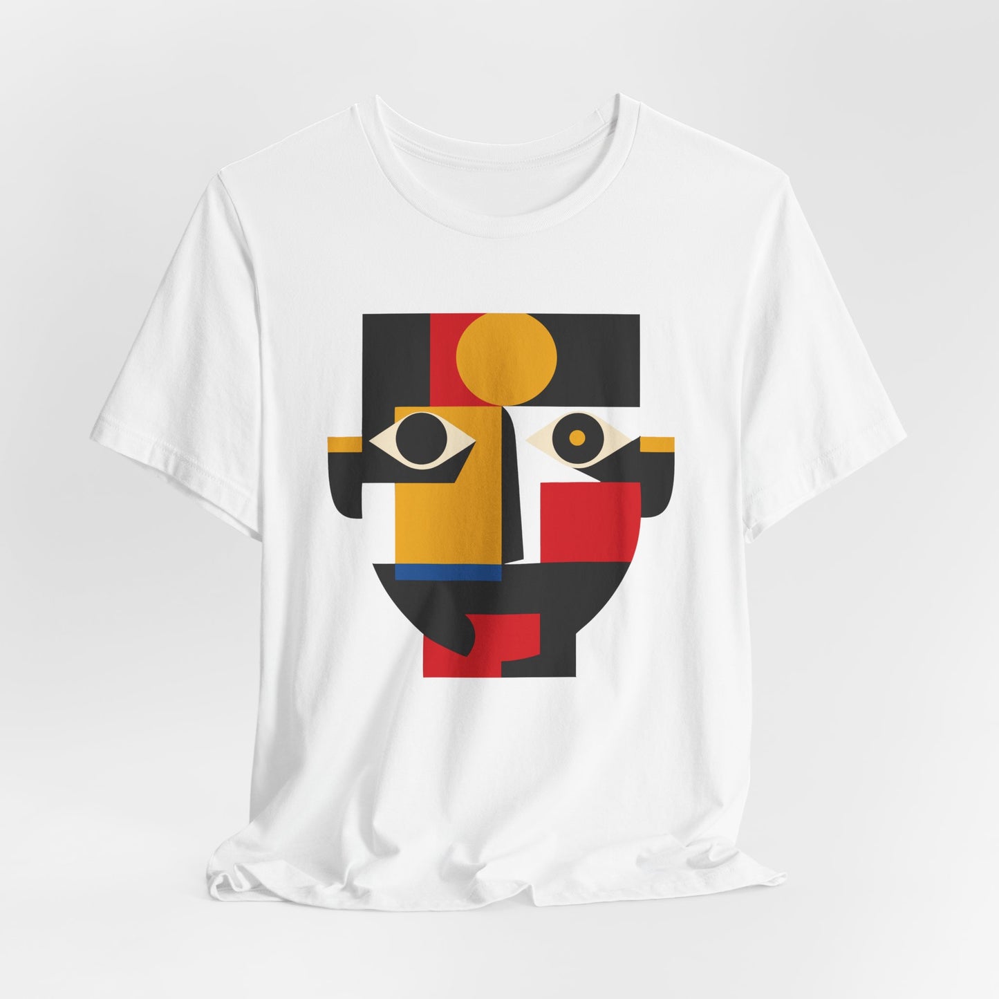 Abstract Geometric Face T-Shirt — Modern Cubist Art Tee