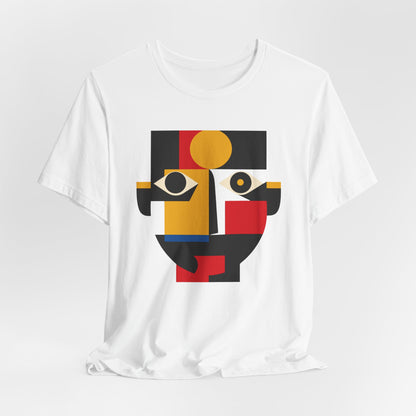 Abstract Geometric Face T-Shirt — Modern Cubist Art Tee