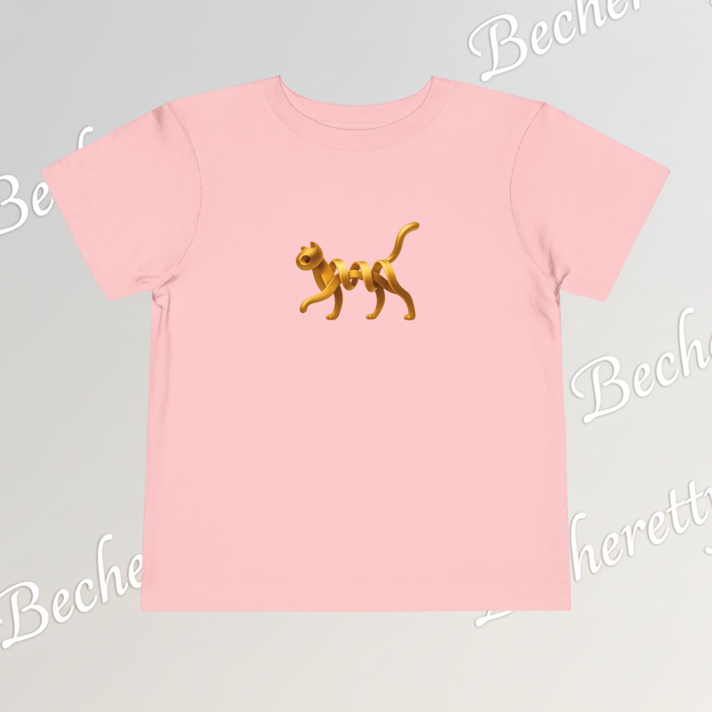 Cut Artistic "Golden Cat" Graphic Becheretty - Toddler Tee - Perfect for everyday wear with an artistic edge.