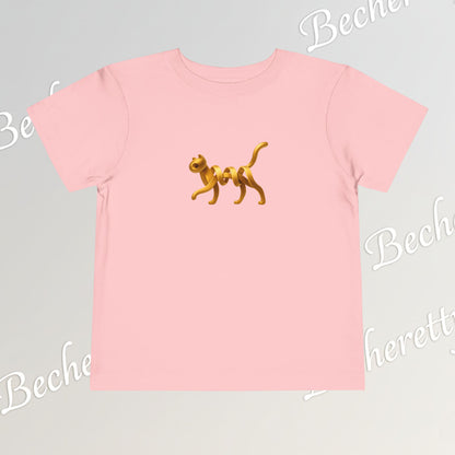 Cut Artistic "Golden Cat" Graphic Becheretty - Toddler Tee - Perfect for everyday wear with an artistic edge.