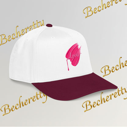 Pink Brushstroke Baseball Cap - Art Graphic Becheretty - Artistic Energy for Art Lovers