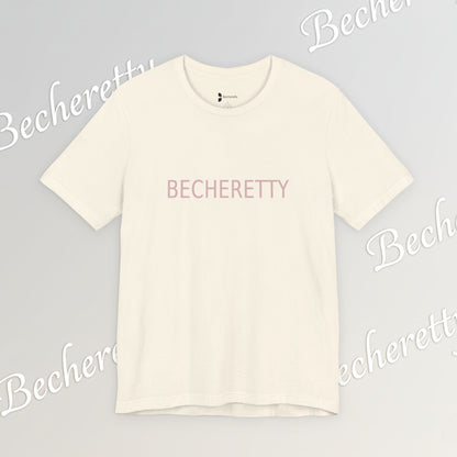 Minimalist Logo Tee Becheretty - Short Sleeve- Casual Style, Unisex - Relaxed Fit Top - Everyday wear