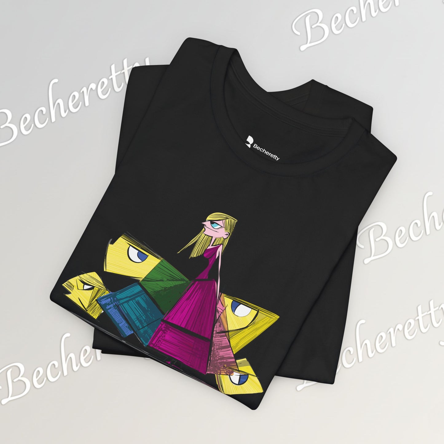 Becheretty "Avant-Garde Muse" Abstract Graphic Tee - Perfect for art lovers and trendsetters