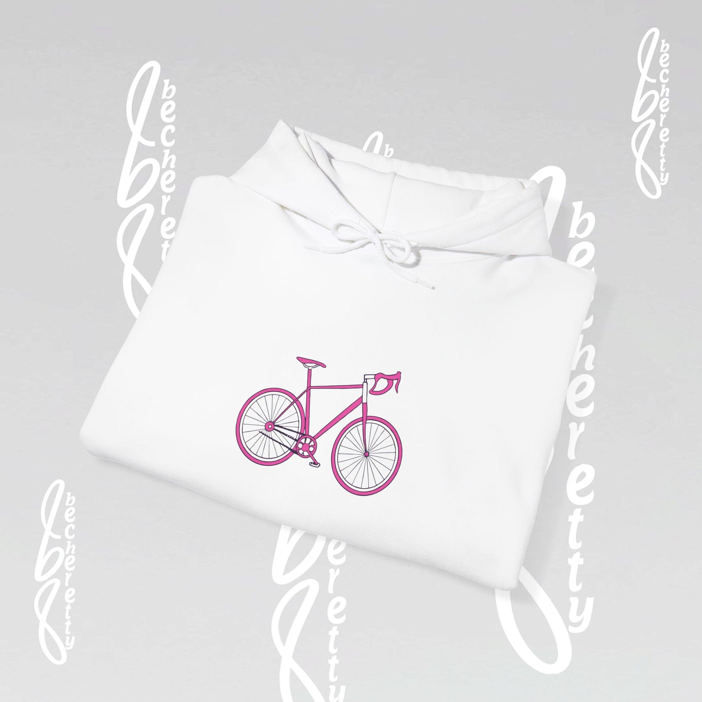 Hoodie Becheretty "Pink Bike "Minimalist Graphic Design" Perfect Gift for Bike Lovers - Casual