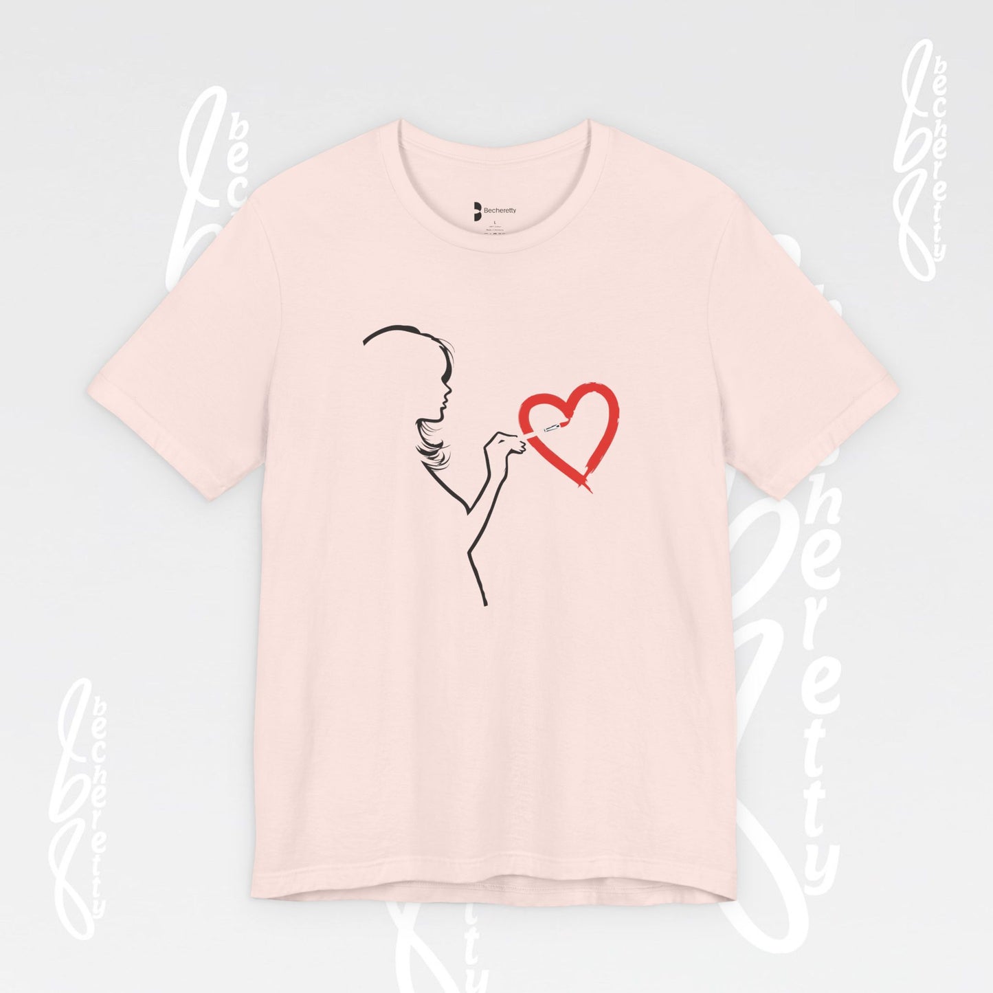 Graphic Art T-shirt "Love" Minimalist Design Becheretty - Urban Style - Casual Wear