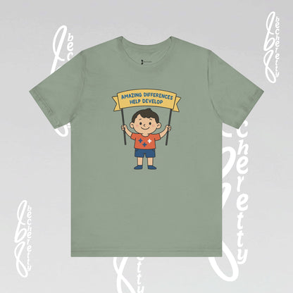 Autism Awareness T-shirt - Different, Not Less - Graphic Becheretty - Casual & Spread Positivity