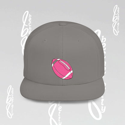 Snapback Baseball Cap with Pink American Football Ball Design by Becheretty