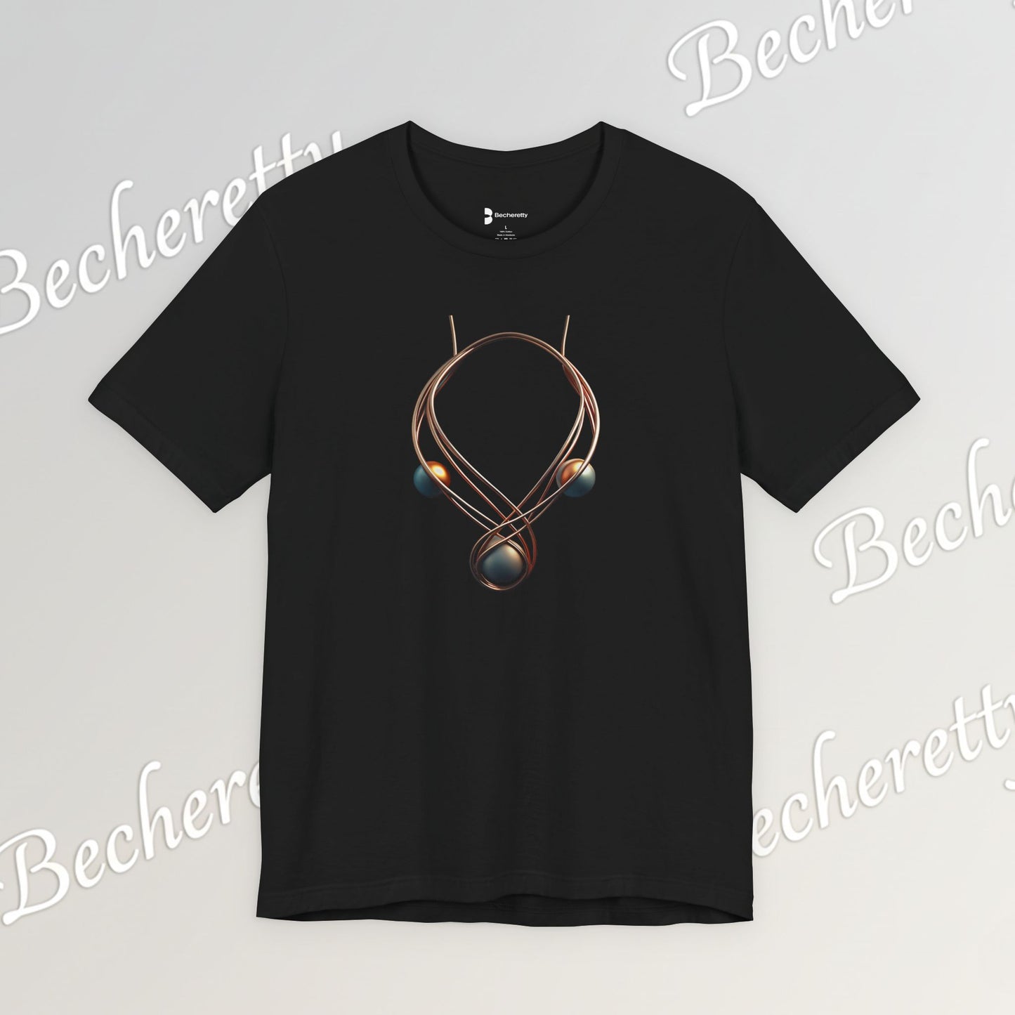 Art Graphic  Necklace "Mystic Orb" Minimalist Tee Becheretty - Wearable Art work - Unique design