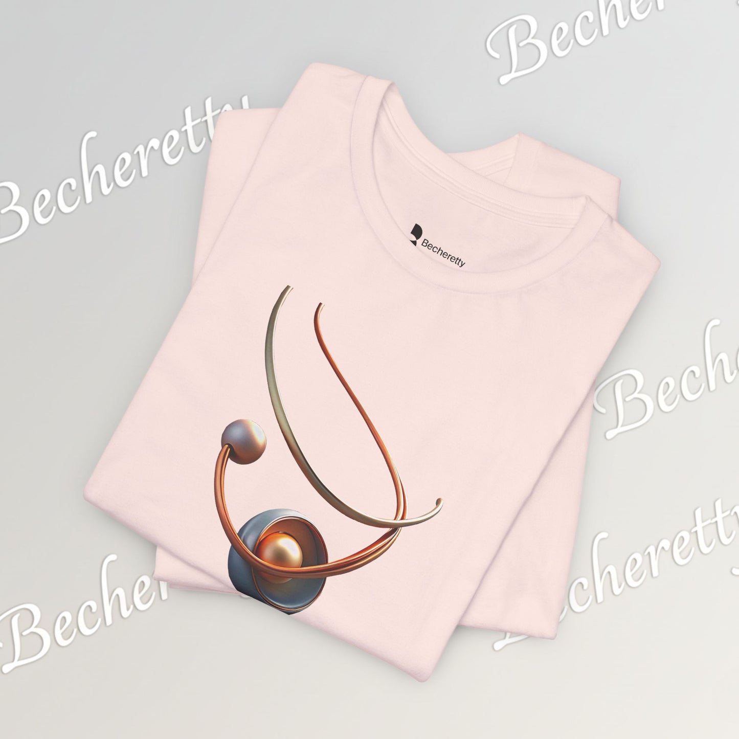 Artistic Graphic T-Shirt Becheretty - Stylish Necklace Design - Casual Wear, Gift for Art Lovers, Summer Fashion, Everyday Comfort
