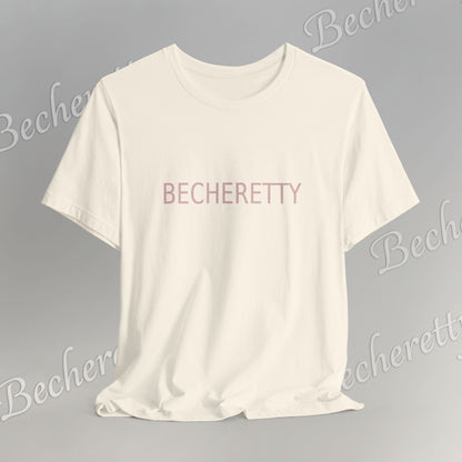 Minimalist Logo Tee Becheretty - Short Sleeve- Casual Style, Unisex - Relaxed Fit Top - Everyday wear