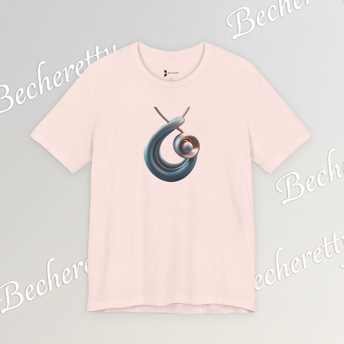 Abstract Nautical Wave Tee - Minimalist Anchor & Shell Graphic Becheretty - Perfect Gift for Art Lovers