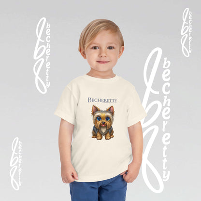 Toddler T-Shirt short sleeve - Cute Yorkie Graphic Becheretty - Perfect for Yorkie Lovers