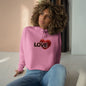Love Heart Crop Hoodie — Plush Covered in Fur Graphic- Art Graphic Minimalist Becheretty