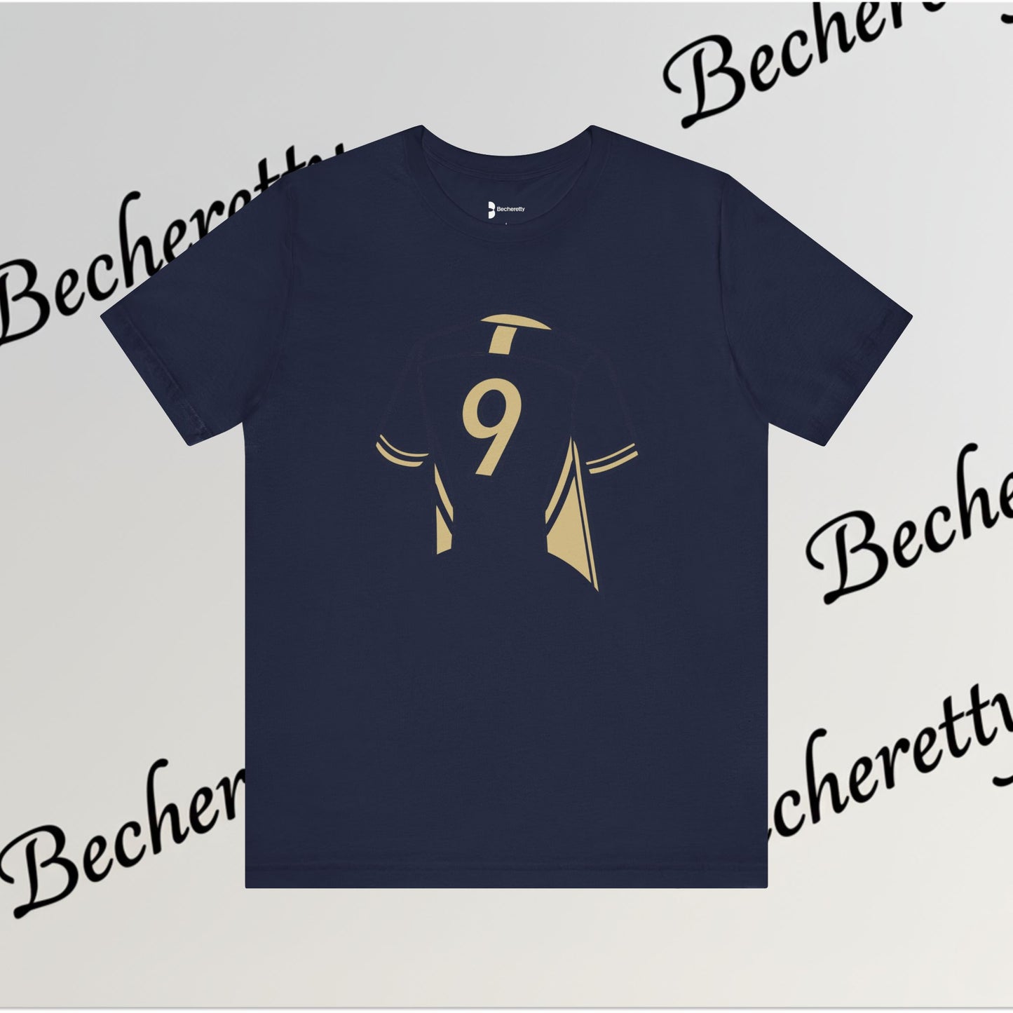 Soccer T-Shirt - Number 9 - Minimalist Graphic Becheretty - Athletic apparel - Everyday Fashion