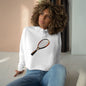 Vintage Tennis Racket "Crop Hoodie" Art Graphic Becheretty - Sporty Sweatshirt - Tennis Lover Gift, Casual Style, Tennis Apparel, Workout Hoodie