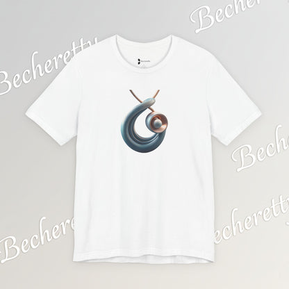 Abstract Nautical Wave Tee - Minimalist Anchor & Shell Graphic Becheretty - Perfect Gift for Art Lovers