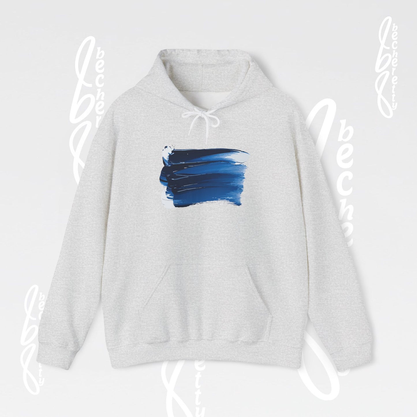 Abstract Blue Brushstroke Hoodie - Art Graphic Becheretty - Comfort and style with this Unisex Heavy Blend