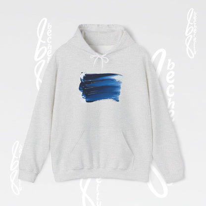 Abstract Blue Brushstroke Hoodie - Art Graphic Becheretty - Comfort and style with this Unisex Heavy Blend