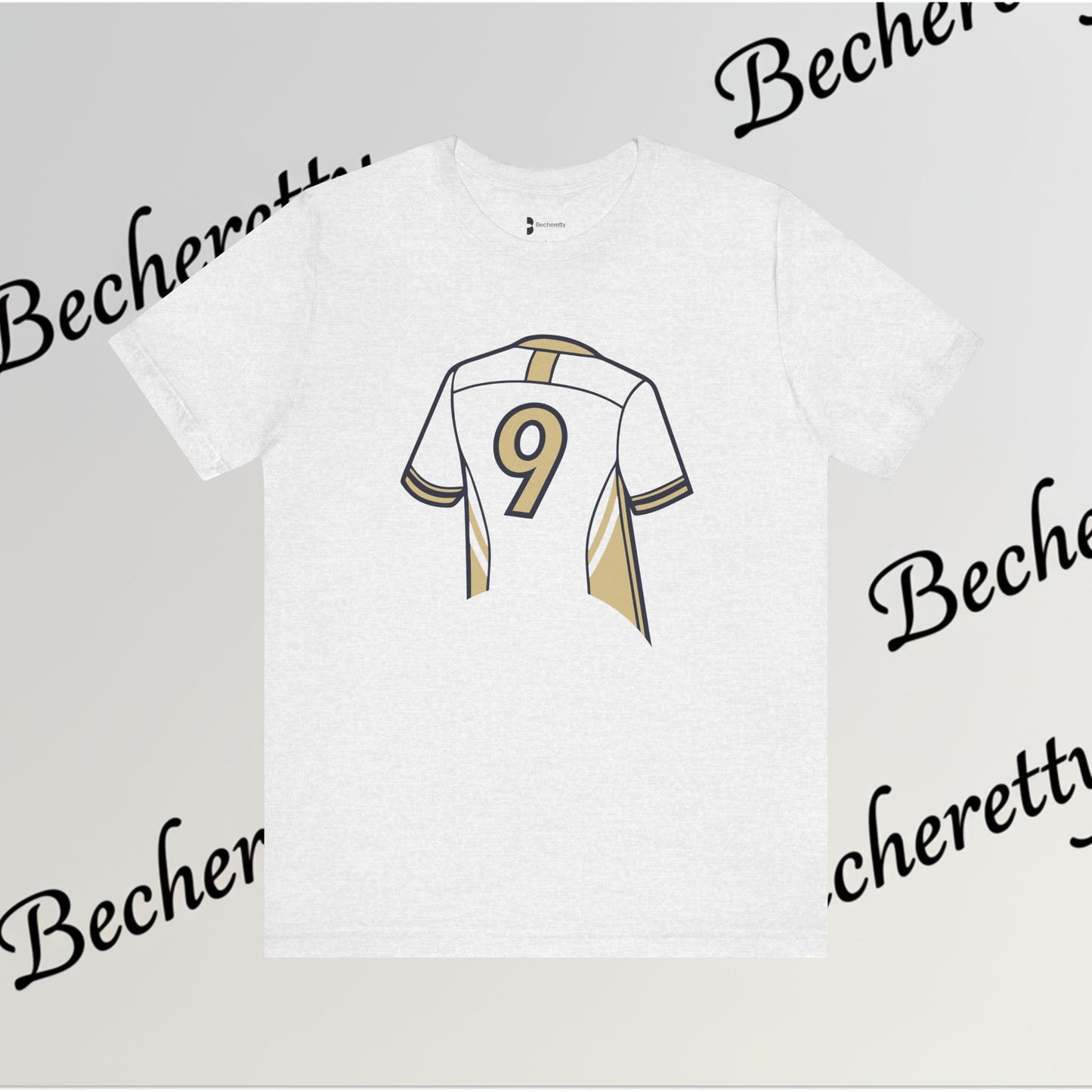 Soccer T-Shirt - Number 9 - Minimalist Graphic Becheretty - Athletic apparel - Everyday Fashion