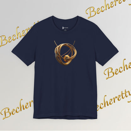 T-Shirt - Golden Abstract Orb Graphic Art Becheretty - Perfect for everyday wear with a refined, contemporary edge.