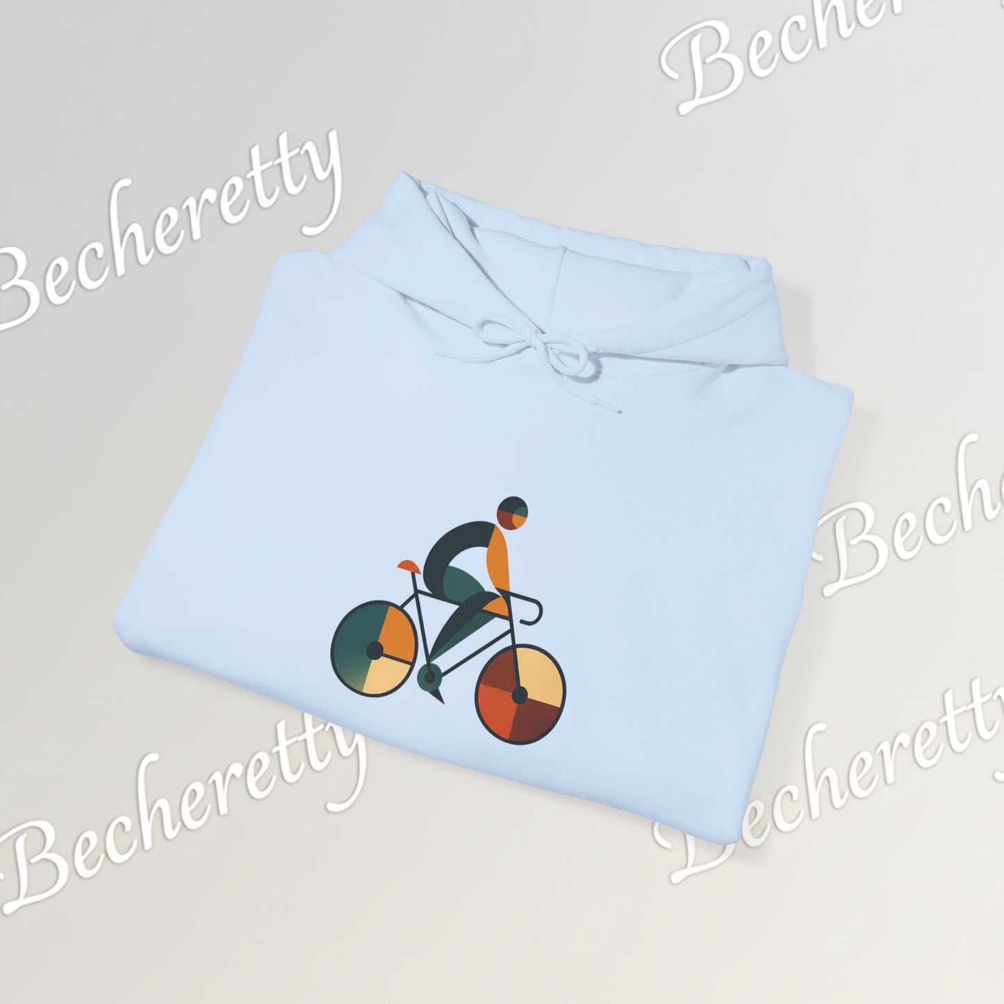 The Bauhaus Cyclist | Premium Geometric Art Hoodie Becheretty - Perfect Gift for Bike Lovers - Casual