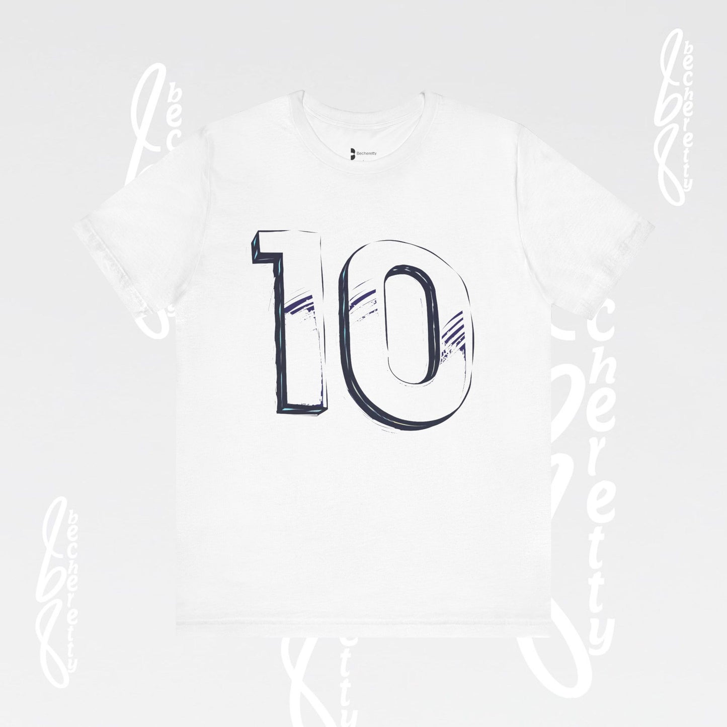Stylish Unisex Tee - Number 10 - Casual Everyday Wear, Unique Gift  Sports Lovers, Becheretty Graphic, Team Spirit