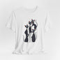 "Cat Family" Graphic T'Shirt Becheretty — Cute Black Cats Illustration - Playful design minimalist