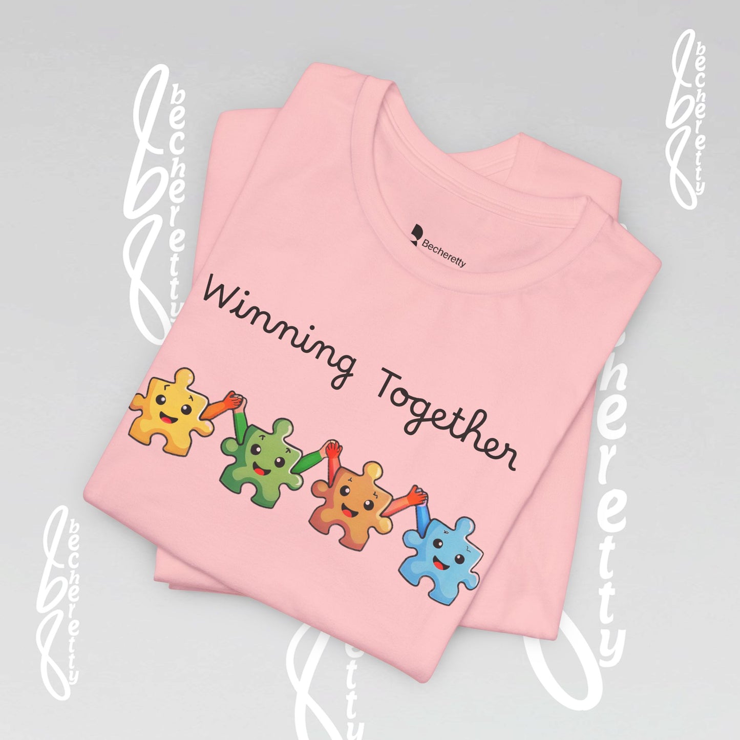 Graphic T-Shirt "Winning Together" Celebrating Neurodiversity & Autism Awareness - Becheretty Design