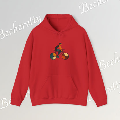 The Bauhaus Cyclist | Premium Geometric Art Hoodie Becheretty - Perfect Gift for Bike Lovers - Casual