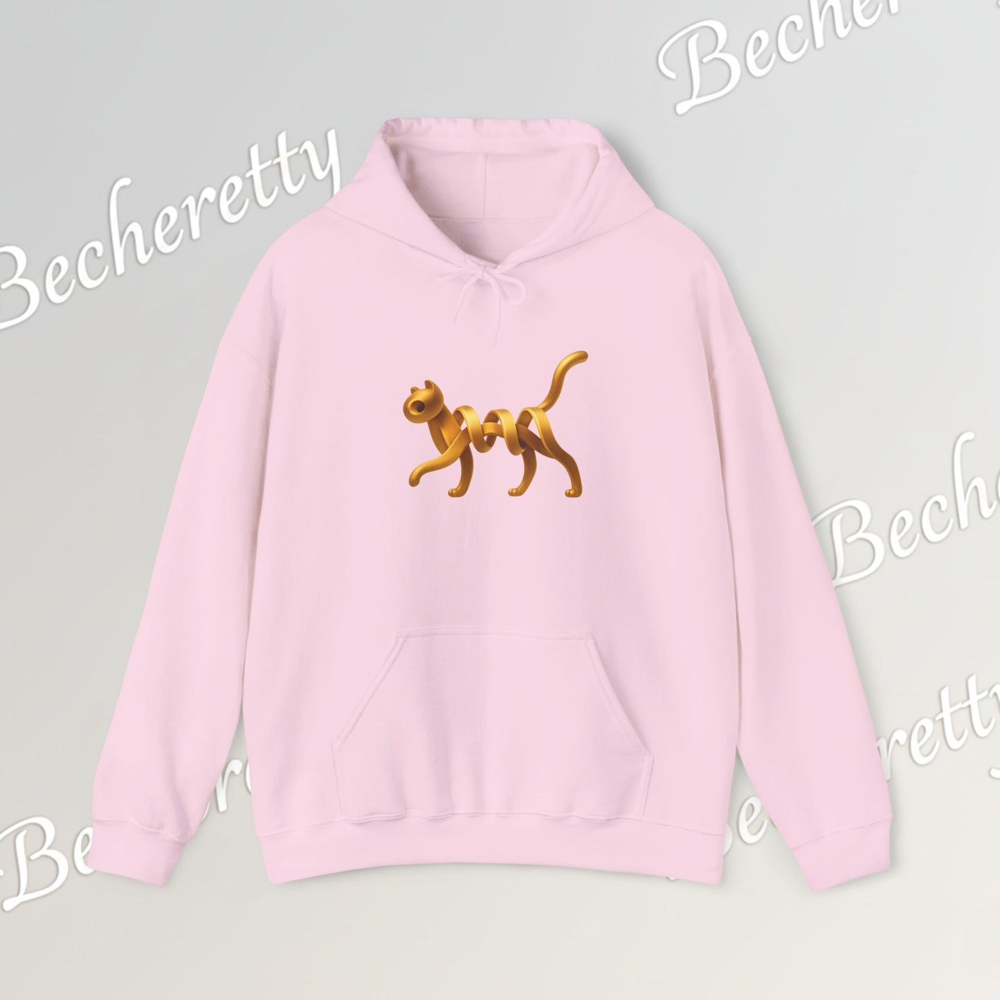 Golden Cat. Minimalist Graphic Hoodie Becheretty - Modern, and Effortlessly Etylish - Perfect for everyday wear with an artistic edge.
