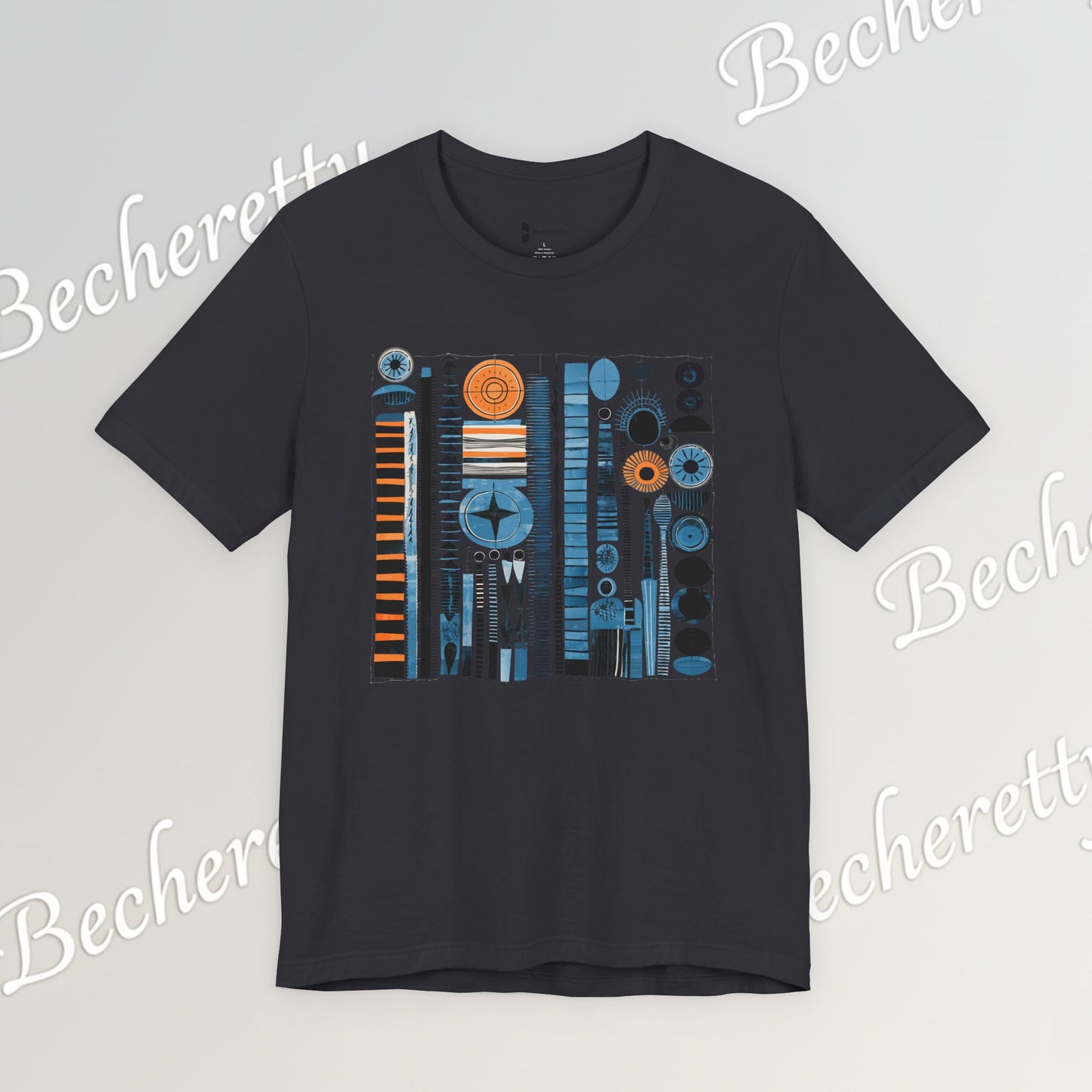 Modern Geometry Tee  "Urban Totems" Art Graphic Becheretty - Timeless, versatile, and unmistakably modern.