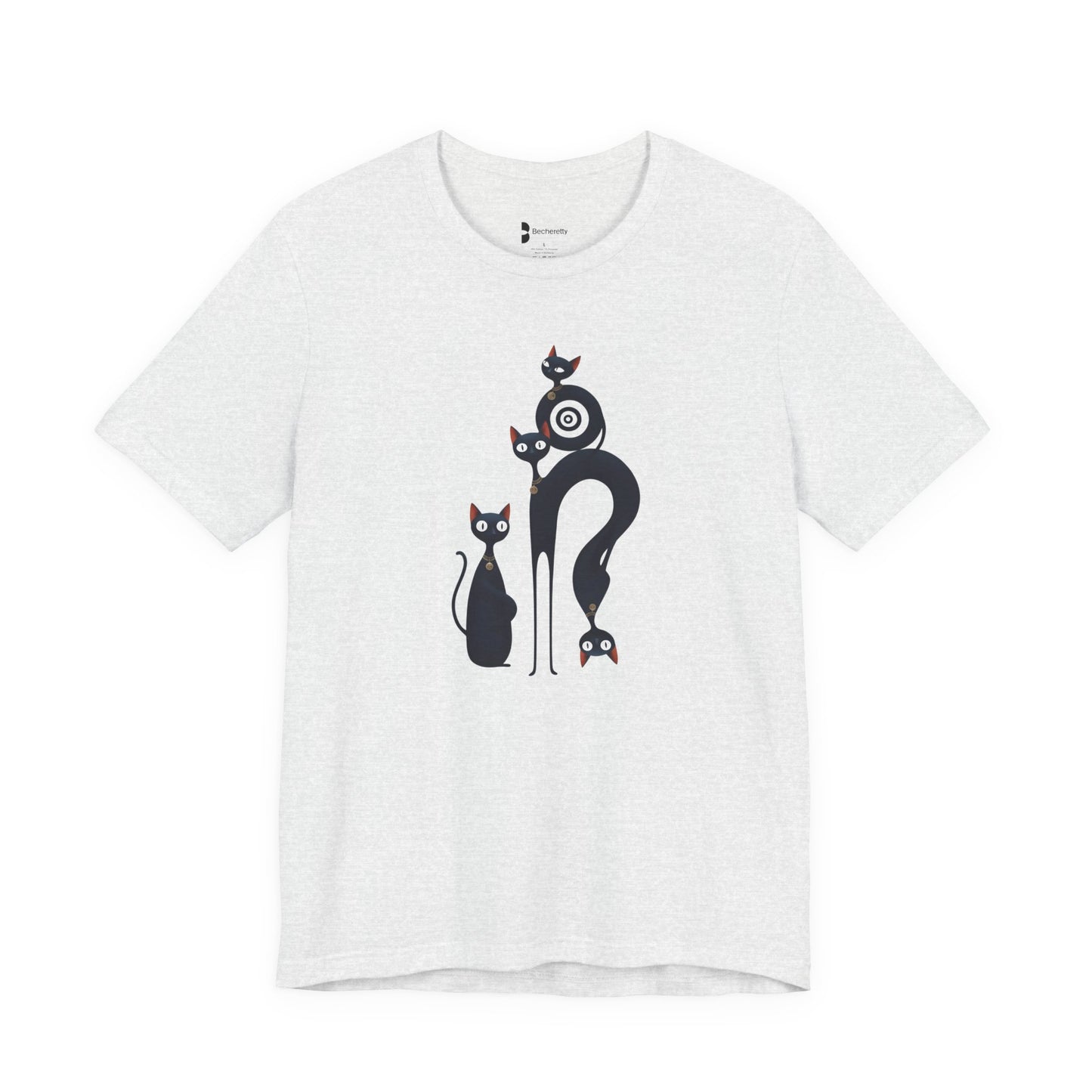 Graphic Tee "Playful Family Cats" Artistic design Becheretty - Wearable Art apparel for special occasions