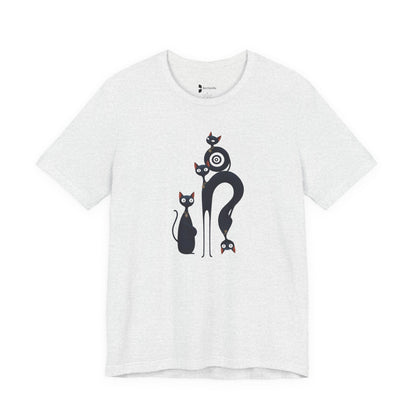 Graphic Tee "Playful Family Cats" Artistic design Becheretty - Wearable Art apparel for special occasions