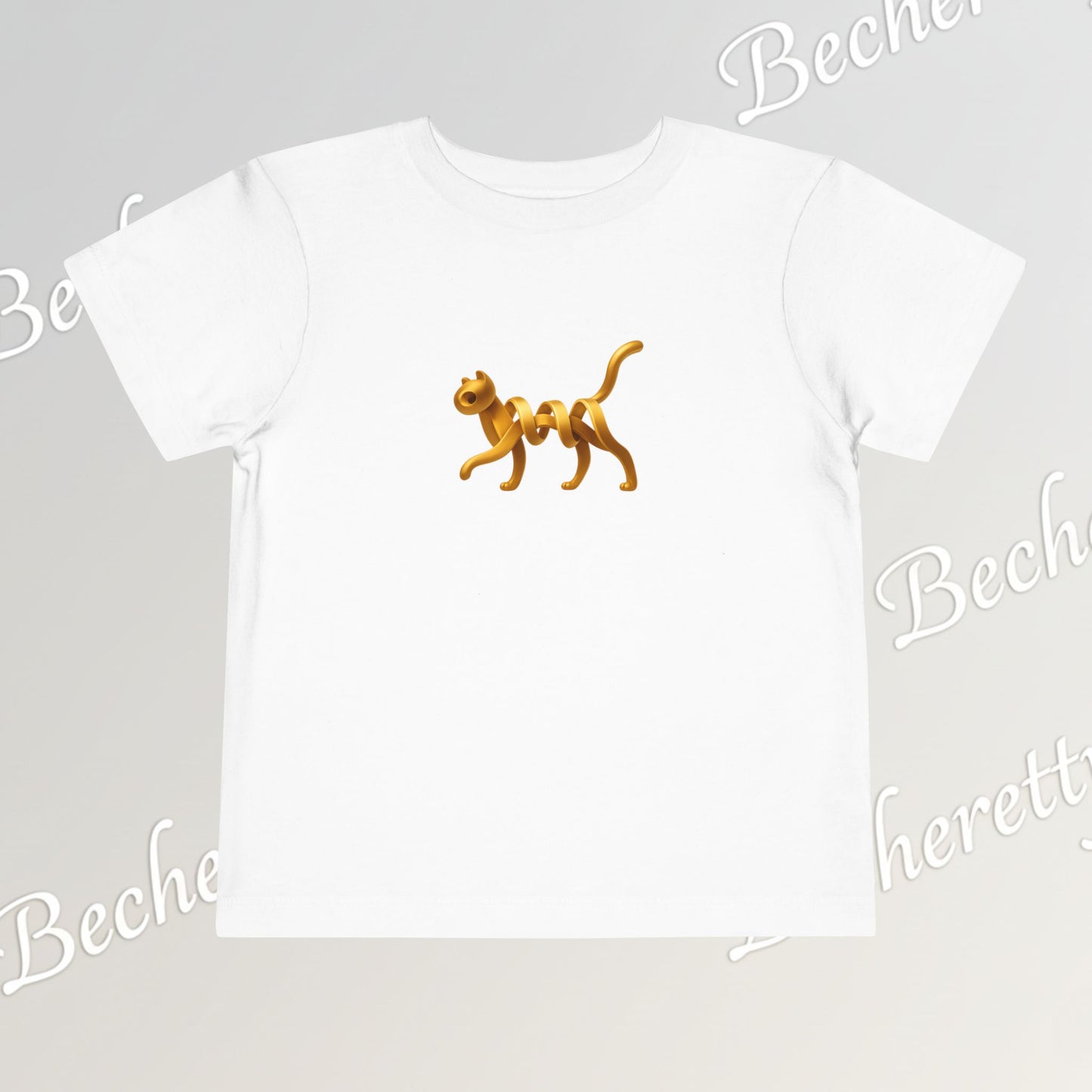Cut Artistic "Golden Cat" Graphic Becheretty - Toddler Tee - Perfect for everyday wear with an artistic edge.